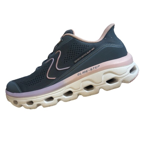 Skechers Slip Ins Womens Sz 9 Wide Fit Glide Step Slate Memory Foam Shoe 180272 - Picture 2 of 14